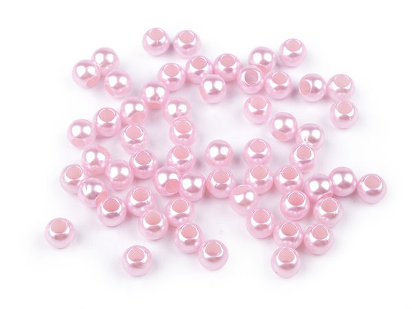 Mărgele decorative premium din plastic sidefat - Mărgele de 8 mm cu orificiu mare pentru confecționarea de bijuterii și lucru manual (20 g)
