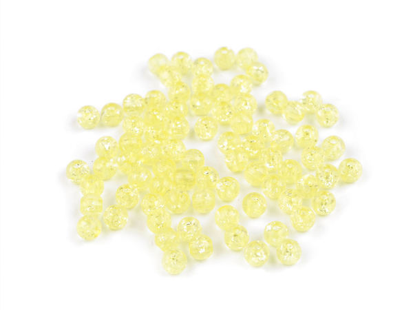 Mărgele rotunde din plastic premium cu efect crăpat - 6mm