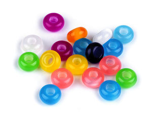 Mărgele decorative premium din plastic cu efect ochi de pisică, Ø 14 mm - Culori vii asortate pentru confecționarea de bijuterii, macrame și proiecte de lucru manual