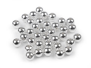 Mărgele perle premium din plastic cu luciu metalic intens - 10mm (Argintiu)