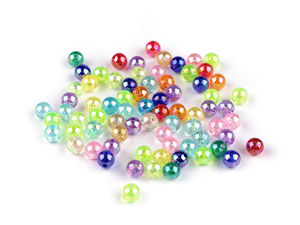 Mix premium de mărgele iridiscente cu efect AB pentru craft - 6 mm și 8 mm