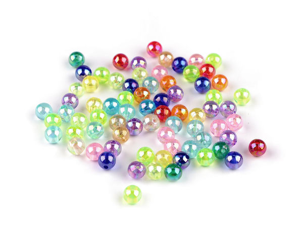 Mix premium de mărgele iridiscente cu efect AB pentru craft - 6 mm și 8 mm