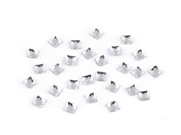 Strasuri termolipibile pătrate Premium - Cristale termolipibile de 4x4mm tip cristal pentru decorarea țesăturilor și a creațiilor vestimentare