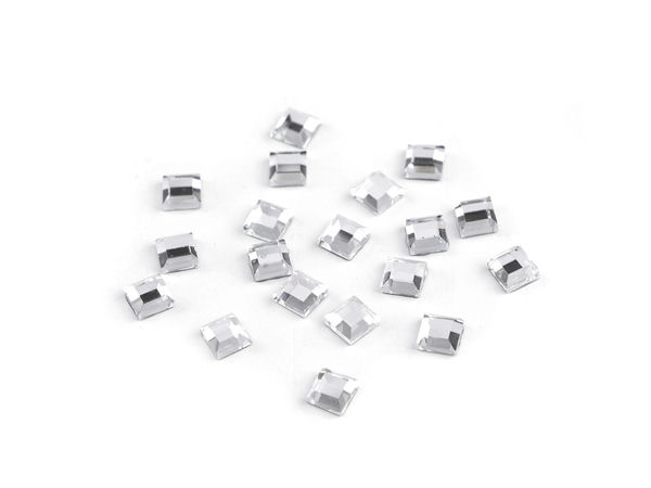 Ștrasuri pătrate premium HotFix Crystal - Cristale termolipibile cu tăietură dreaptă (4x4mm)
