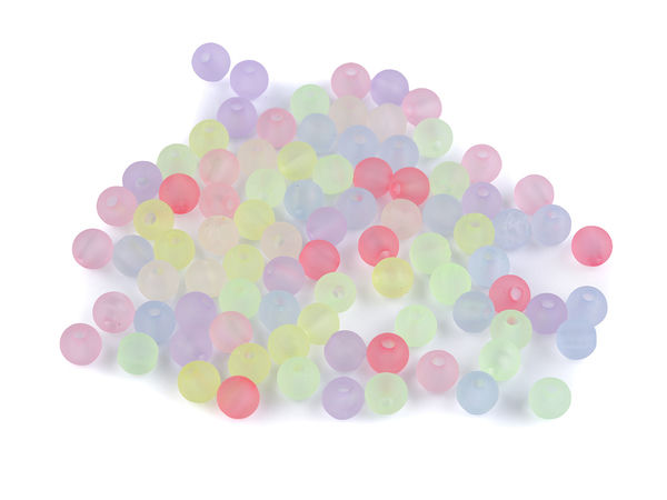 Mărgele premium din plastic transparent matizat - Mărgele de 6mm în culori mixte pentru lucru manual