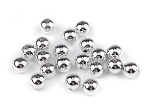 Mărgele premium cu aspect metalic pentru craft - Mărgele rotunde din plastic de 12 mm pentru confecționarea de bijuterii, lucru manual și decorațiuni de sărbători