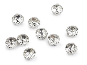 Strasuri și chatoane premium din cristal pentru cusut, în montură metalică cu gheruțe (6mm, 7mm, 8mm) pentru îmbrăcăminte, bijuterii și accesorii