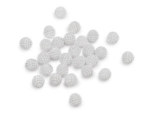 Mărgele de ceară premium cu textură de zmeură și efect perlat (10 mm) - Alb perlat
