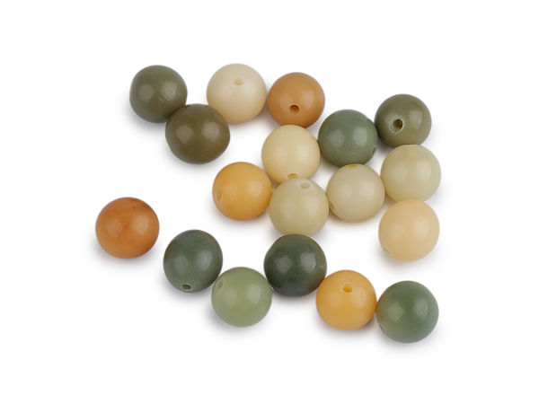 Mărgele rotunde din plastic cu aspect natural (11 mm - 13 mm) – Mărgele cu orificiu mare în nuanțe pământii pentru bijuterii handmade și proiecte creative