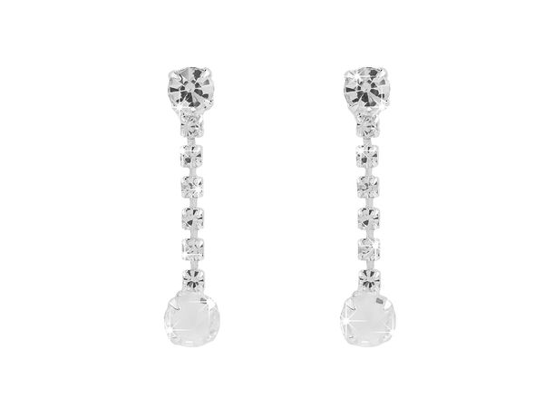 Cercei eleganți cu picătură din strasuri din cristal ceh - Cercei lungi premium cu strasuri Jablonec și finisaj argintiu galvanizat