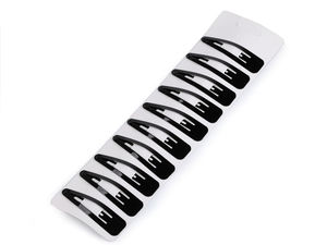 Clame de păr premium clic-clac cu finisaj lucios - Accesorii de păr pentru fixare sigură, set de 2 (Negru)