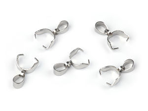 Contra-zale din oțel inoxidabil - Tortițe de strângere cu clips pentru pandantive (4x16mm) - Finisaj platinat