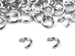 Zale deschise premium din oțel inoxidabil - 5 mm, finisaj platinat (aprox. 80 bucăți)