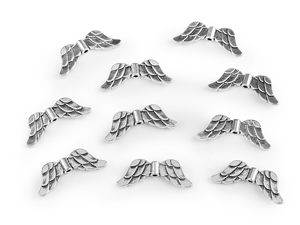 Pandantive metalice aripi de înger detaliate (12x29 mm) pentru crearea de bijuterii și proiecte craft