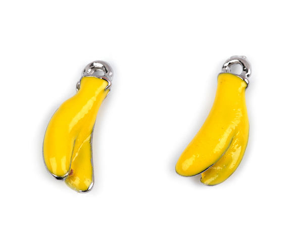 Pandantiv decorativ emailat și cheiță pentru fermoar - Modele cu struguri și banane