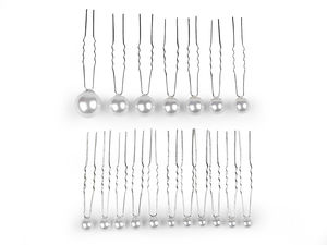 Set elegant de ace de păr cu perle artificiale - Dimensiuni asortate (8-20 mm) pentru nunți, coafuri de mireasă și ocazii speciale - Alb