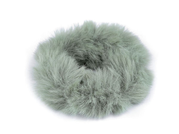 Elastic de păr tip scrunchie din blăniță ecologică plusată - Accesoriu premium pentru coafare fără deteriorare