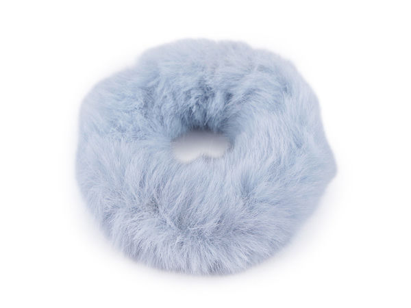 Elastic de păr tip scrunchie din blăniță ecologică plusată - Accesoriu premium pentru coafare fără deteriorare