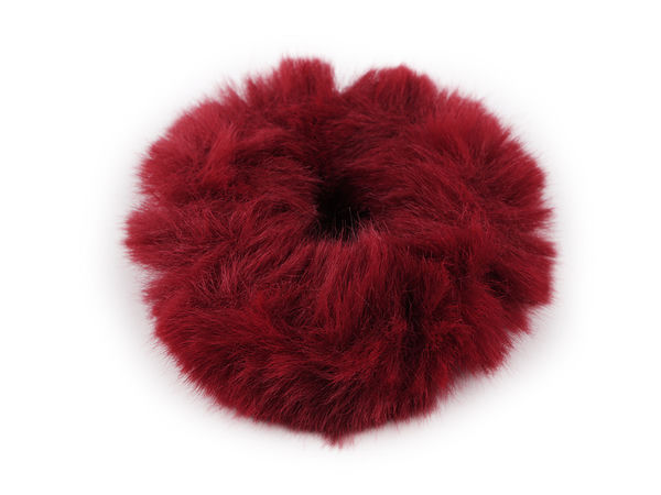 Elastic de păr tip scrunchie din blăniță ecologică plusată - Accesoriu premium pentru coafare fără deteriorare