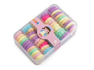 Set premium de elastice de păr pentru copii (54 piese) – Elastice mici în cutie organizatoare suspendabilă cu 5 compartimente