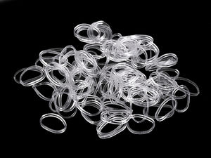 Elastice de păr mici și transparente din silicon premium | Set de 100 de bucăți pentru coafat, împletituri și uz casnic