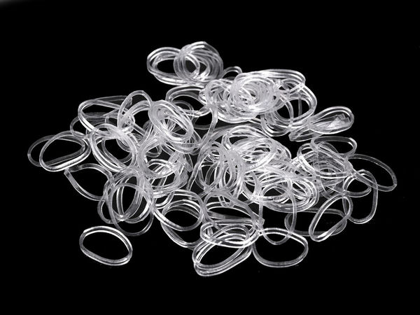 Elastice de păr mici și transparente din silicon premium | Set de 100 de bucăți pentru coafat, împletituri și uz casnic