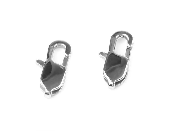 Închizătoare carabină premium din oțel inoxidabil - Sistem de prindere pentru bijuterii, 7x15 mm (Finisaj platinat)