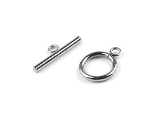 Închizători toggle din oțel inoxidabil premium - Sisteme de închidere OT de 14 mm pentru bijuterii (Finisaj platinat)