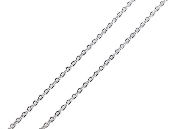 Lanț premium din oțel inoxidabil cu zale plate pentru bijuterii, aspect platinat - lățime 2,3 mm