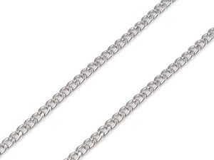Lanț plat premium din oțel inoxidabil pentru bijuterii - lățime 3,7 mm, lungime 1 m (finisaj platinat)