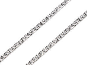 Lanț plat premium din oțel inoxidabil - Lățime 4,6 mm, Lungime 1 m - Finisaj platinat
