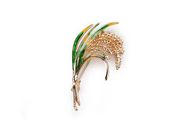 Broșă elegantă emailată, model floral - Pin romantic pentru rever și accesoriu de prindere pentru eșarfe