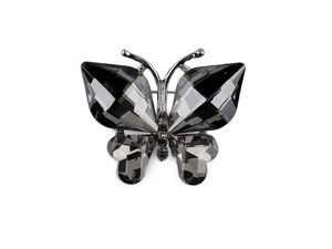 Broșă fluture cu strasuri din cristal - Ac decorativ elegant din sticlă și metal