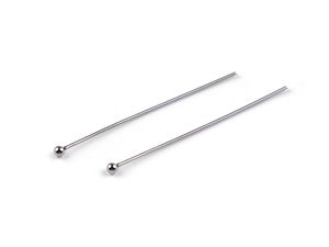 Ace premium din oțel inoxidabil pentru bijuterii, cu cap sferic de 2 mm, lungime 40 mm - Finisaj platinat