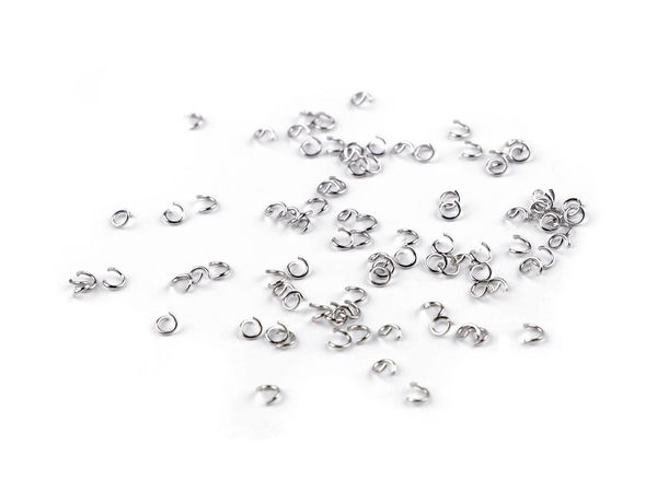 Inele despicate premium pentru legătură din oțel inoxidabil (3 mm, finisaj platină) - Inele de legătură de înaltă durabilitate pentru confecționarea bijuteriilor