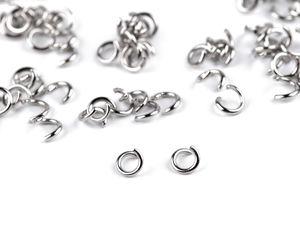 Zale despicate din oțel inoxidabil de 4 mm - Inele premium de legătură pentru bijuterii, coliere și brățări, finisaj platinat, pachet de 150 de bucăți (5g)