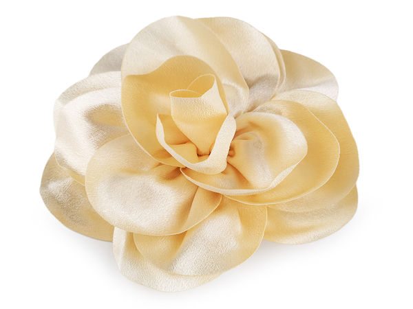 Broșă și agrafă de păr elegantă în formă de floare mare din satin (14,5 cm) – Ornament floral 3D versatil pentru îmbrăcăminte, genți și coafuri