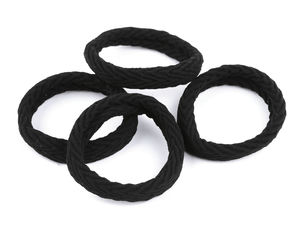 Elastice de păr negre premium cu model chevron fin - Suporturi de prindere cu elasticitate ridicată, fără deteriorare, pentru păr des