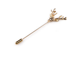 Broșă aurie premium în formă de cerb - Ac decorativ elegant pentru rever și accesorii, bărbați și femei