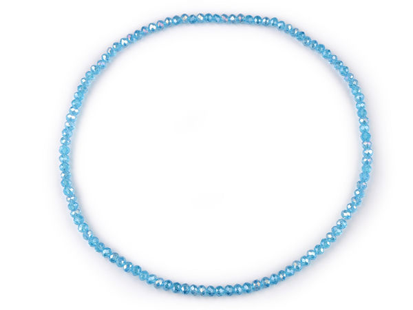 Colier elastic elegant din mărgele de sticlă fațetată - Bijuterie strălucitoare pe fir elastic