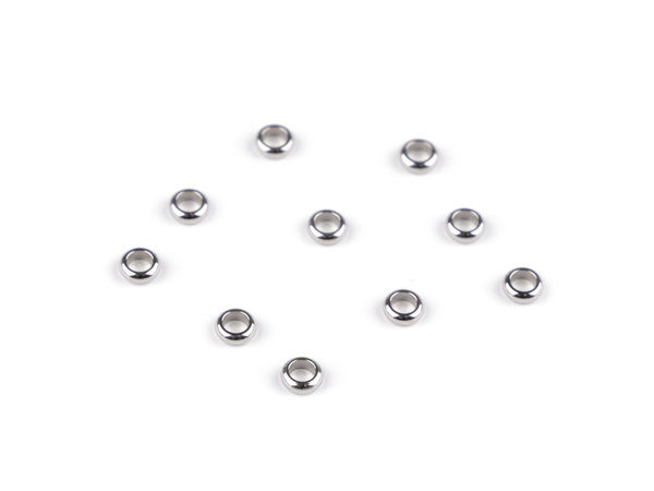 Mărgele distanțiere rotunde premium din oțel inoxidabil - Distanțiere metalice de 4 mm și 6 mm pentru confecționarea de bijuterii și brățări