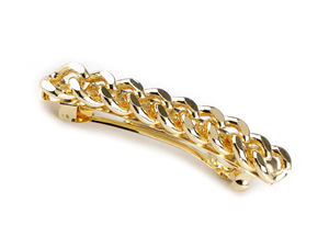 Clemă de păr franțuzească din metal premium cu detaliu tip lanț - Baretă elegantă pentru fixare sigură întreaga zi