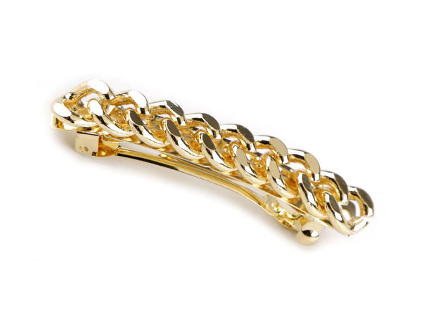Clemă de păr franțuzească din metal premium cu detaliu tip lanț - Baretă elegantă pentru fixare sigură întreaga zi