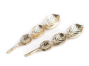 Clame de păr elegante în formă de frunză și ace de păr decorative - Set de 2