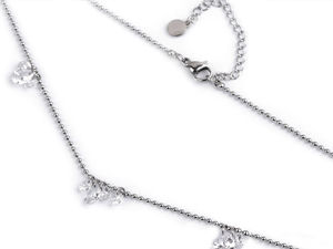 Colier elegant cu pandantiv din oțel inoxidabil și strasuri din cristal - Argintiu cristal