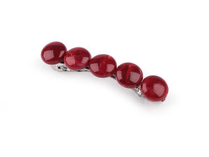 Clamă de păr franțuzească roșie cu design inspirat de minerale - Accesoriu de păr premium cu pietre acrilice și clips metalic rezistent