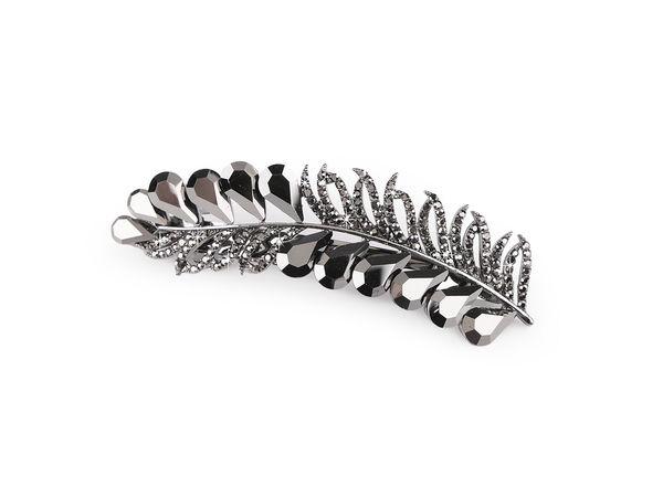 Clemă de păr franceză model pană cu strasuri - Agrafă metalică elegantă cu clips