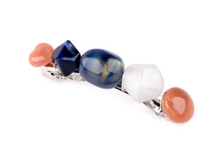 Clemă de păr franțuzească premium cu pietre acrilice de inspirație minerală - Accesoriu elegant din metal pentru toate tipurile de păr