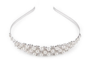 Bentiță elegantă cu cristale și perle - Accesoriu de păr premium pentru mirese și ocazii festive