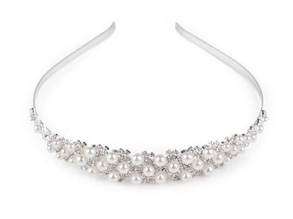 Bentiță elegantă cu cristale și perle - Accesoriu de păr premium pentru mirese și ocazii festive